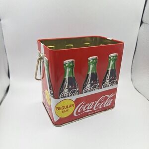 Vintage Coca Cola Tin Ice Bucket Handle Retro Soda Pop Collectible No Lid